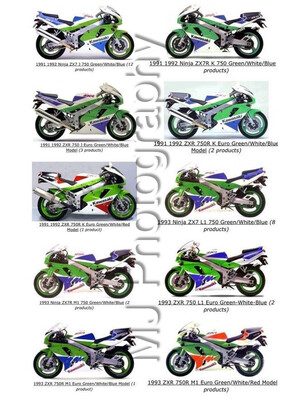 Kawasaki Ninja ZX A4 Motorcycle Compilation Poster