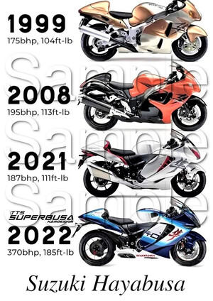 Suzuki Hayabusa Motorcycle Motorbike Compilation A3/A4 Poster Photographic Paper