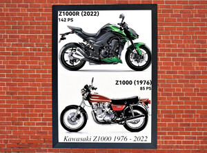 Kawasaki Z1000 Motorcycle Motorbike Compilation A3/A4 Poster Photographic Paper