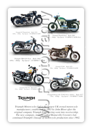 Triumph Motorcycle Motorbike Compilation A3/A4 Print Poster Photographic Paper - 2