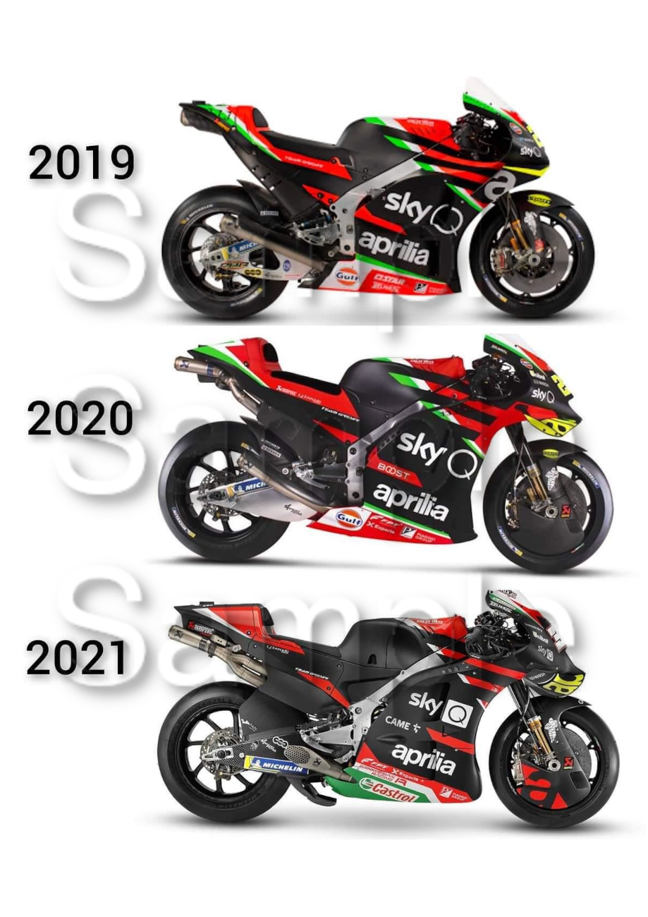 Aprilia Moto GP Motorbikes Compilation A3/A4 Size Print Poster on Photographic Paper