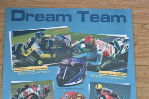 Dream Team Motorcycle Poster - Kenny Roberts, Joey Dunlop. Print Size A1