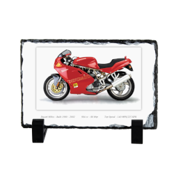 Ducati 900ss Super Sport Motorcycle on a Natural slate rock with stand 10x15cm