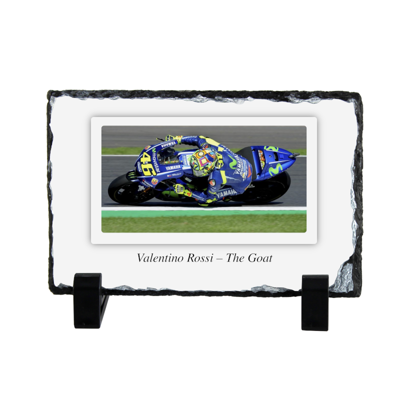 Valentino Rossi - French MotoGP - 2021 Motorcycle Coaster Natural slate rock with stand 10x15cm