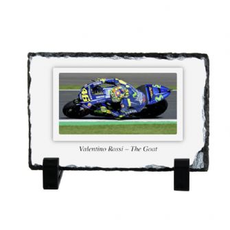 Valentino Rossi - French MotoGP - 2021 Motorcycle Coaster Natural slate rock with stand 10x15cm