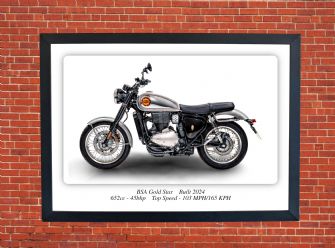 BSA Gold Star Motorcycle - A3/A4 Poster