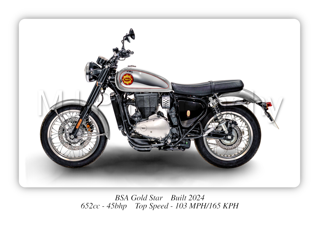 BSA Gold Star Motorcycle - A3/A4 Poster