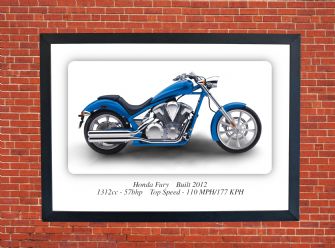 Honda Fury Motorbike Motorcycle - A3/A4 Size Print Poster