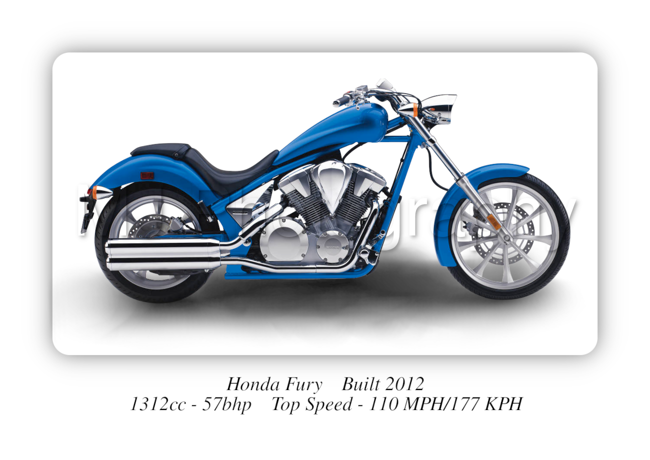 Honda Fury Motorbike Motorcycle - A3/A4 Size Print Poster