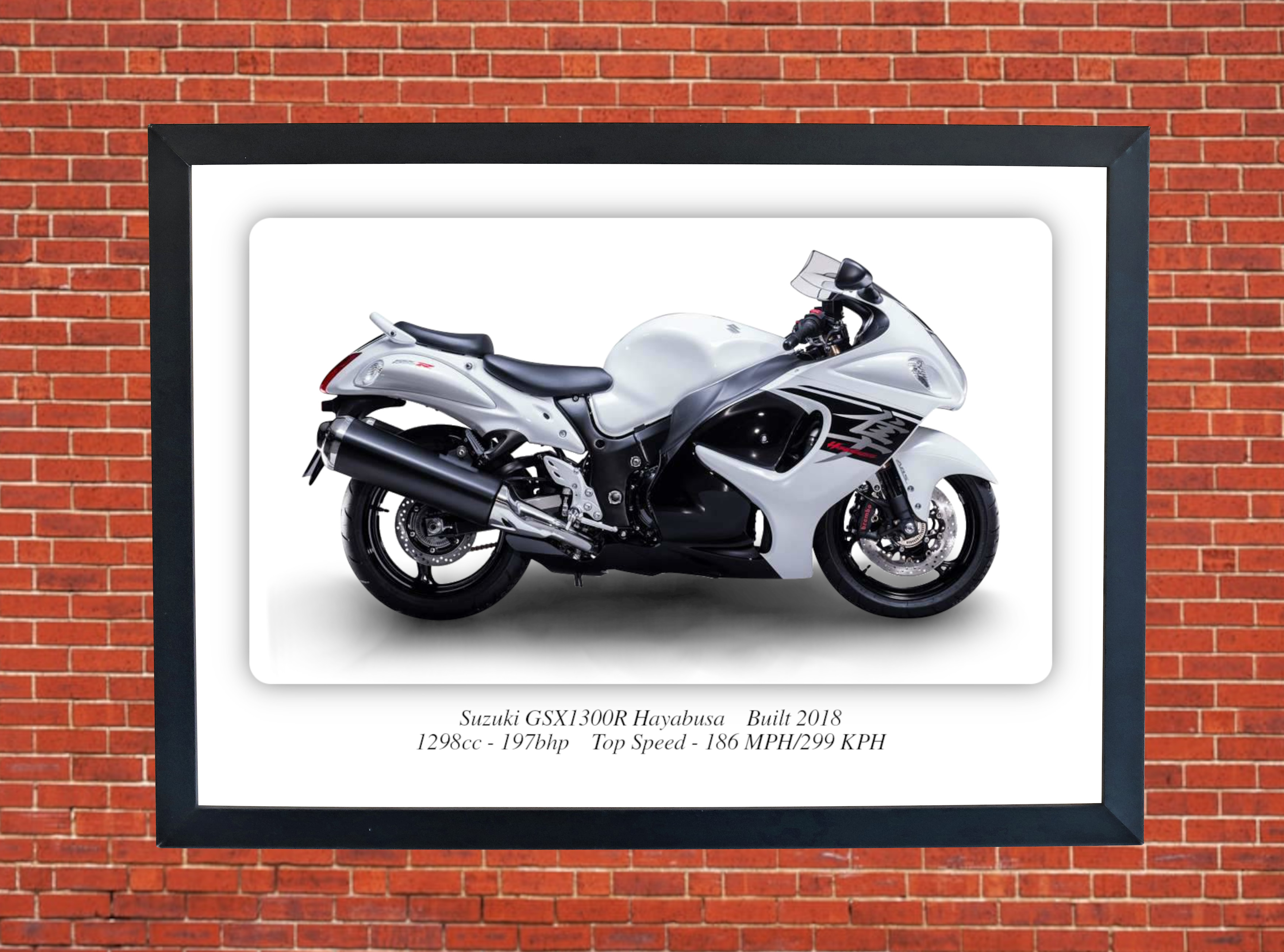 Suzuki GSX1300R Hayabusa Motorbike Motorcycle - A3/A4 Size Print Poster