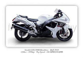 Suzuki GSX1300R Hayabusa Motorbike Motorcycle - A3/A4 Size Print Poster