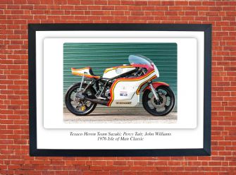 Texaco Heron Team Suzuki Motorbike Motorcycle - A3/A4 Size Print Poster