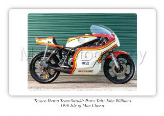 Texaco Heron Team Suzuki Motorbike Motorcycle - A3/A4 Size Print Poster