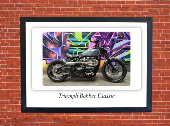 Triumph Bobber Classic Motorbike Motorcycle - A3/A4 Size Print Poster