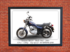 Yamaha SR125 Motorcycle - A3/A4 Size Print Poster
