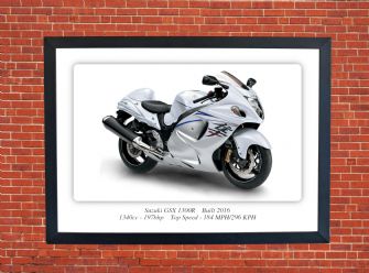 Suzuki GSX1300R Motorbike Motorcycle - A3/A4 Size Print Poster