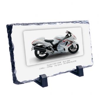 Suzuki GSX1300R Motorbike Coaster natural slate rock with stand 10x15cm