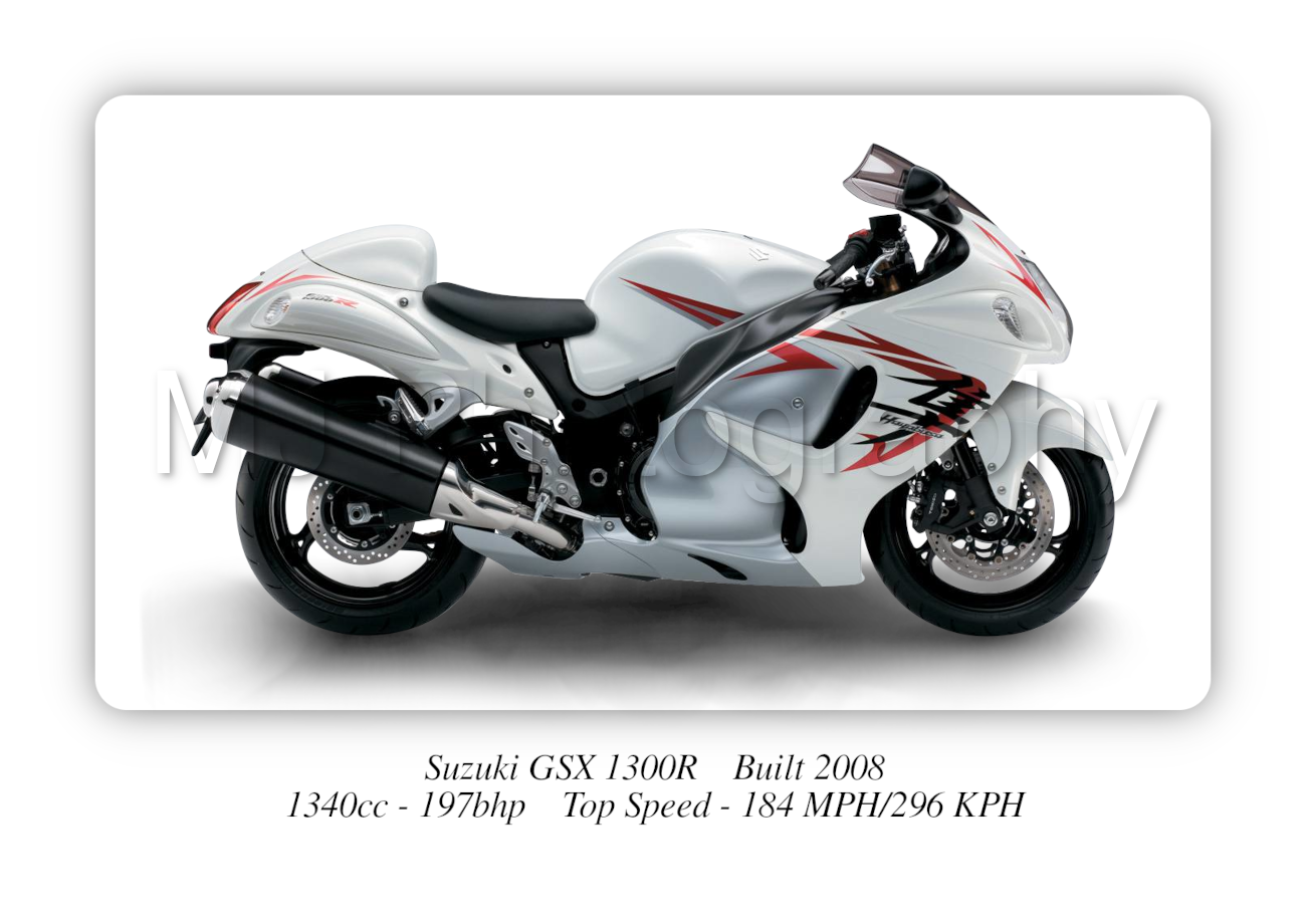 Suzuki GSX1300R Motorbike Motorcycle - A3/A4 Size Print Poster