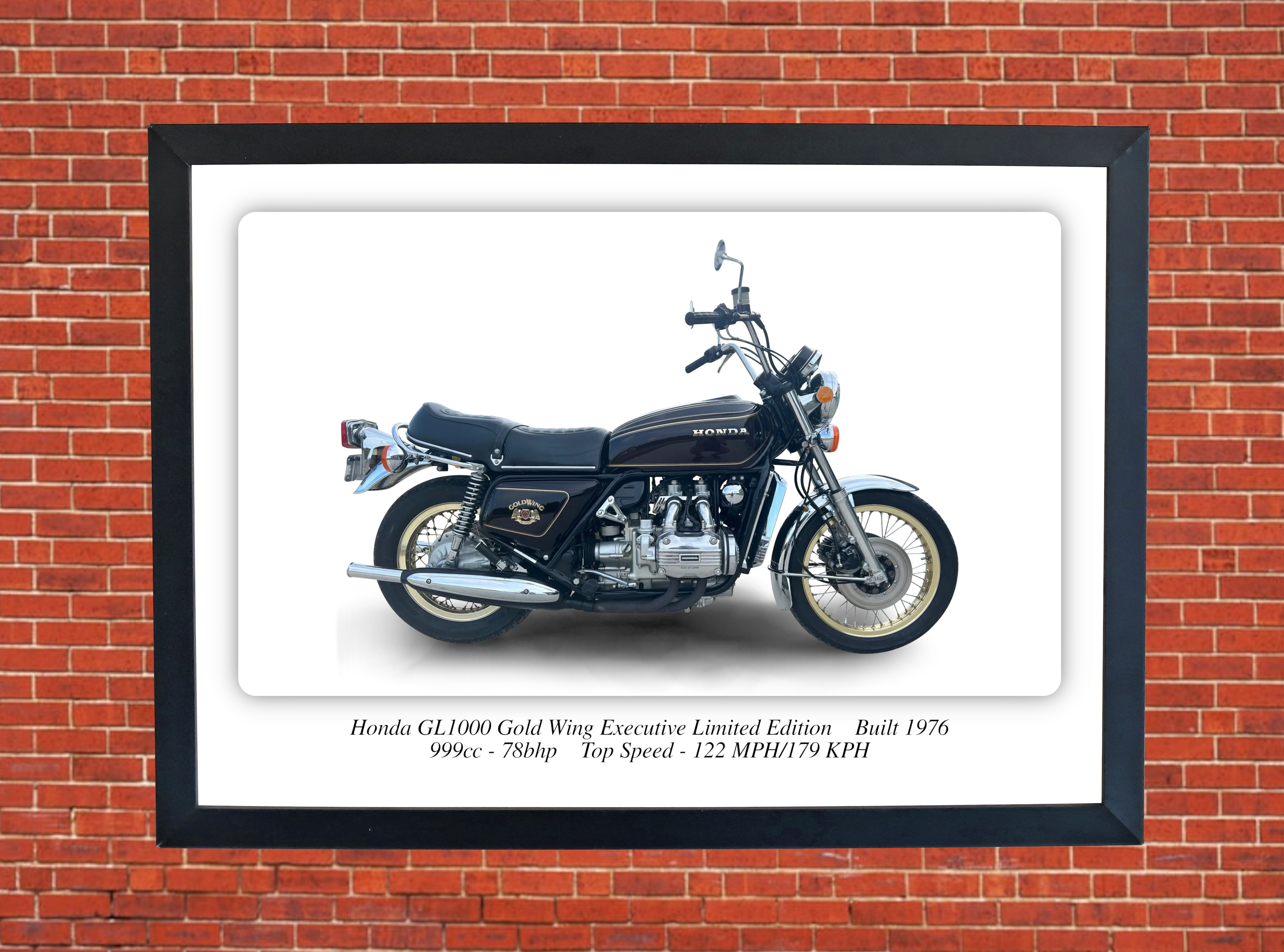 Honda GL1000 Gold Wing Executive Limited Edition Motorcycle - A4-A0 Size Poster