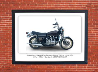 Honda GL1000 Gold Wing Executive Limited Edition Motorcycle - A4-A0 Size Poster