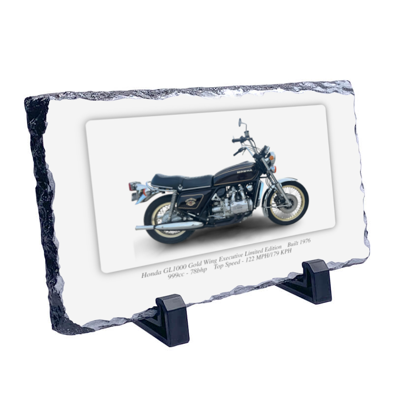 Honda Goldwing GL1000 Executive Limited Edition Motorbike Coaster natural slate rock with stand 10x15cm