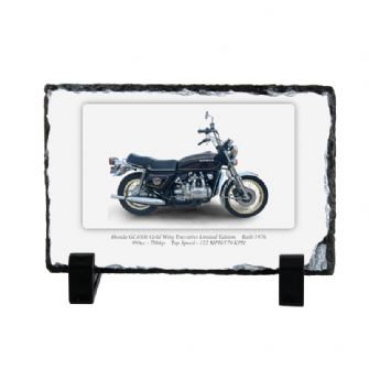 Honda Goldwing GL1000 Executive Limited Edition Motorbike Coaster natural slate rock with stand 10x15cm