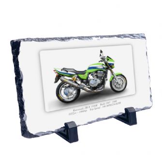 Kawasaki ZR-X 1100R Motorbike Coaster natural slate rock with stand 10x15cm