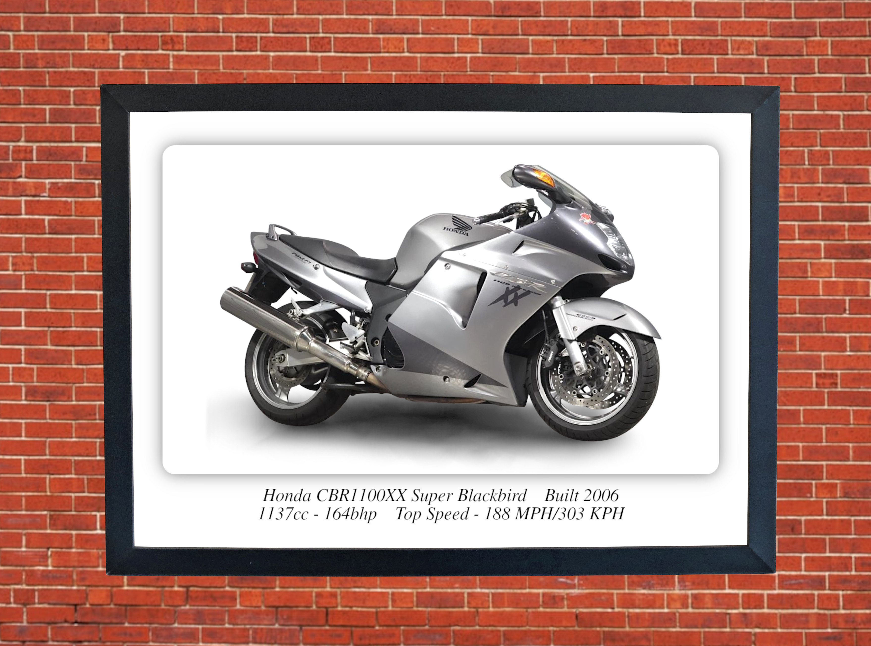 Honda CBR1100XX Super Blackbird Motorcycle A4 - A0 Size Print Poster on Photographic Paper