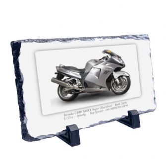 Honda CBR1100XX Super Blackbird Motorbike Coaster natural slate rock with stand 10x15cm