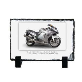 Honda CBR1100XX Super Blackbird Motorbike Coaster natural slate rock with stand 10x15cm