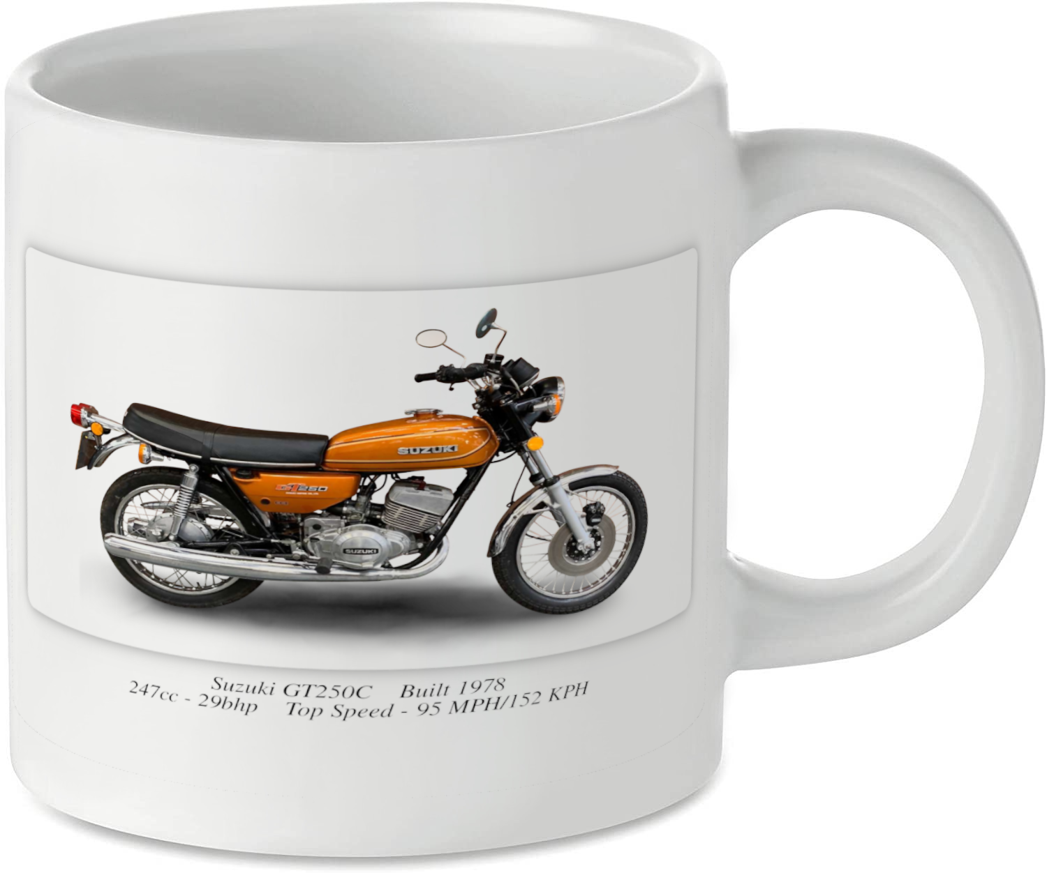 Suzuki GT250C Motorcycle Motorbike Tea Coffee Mug Ideal Biker Gift Printed UK