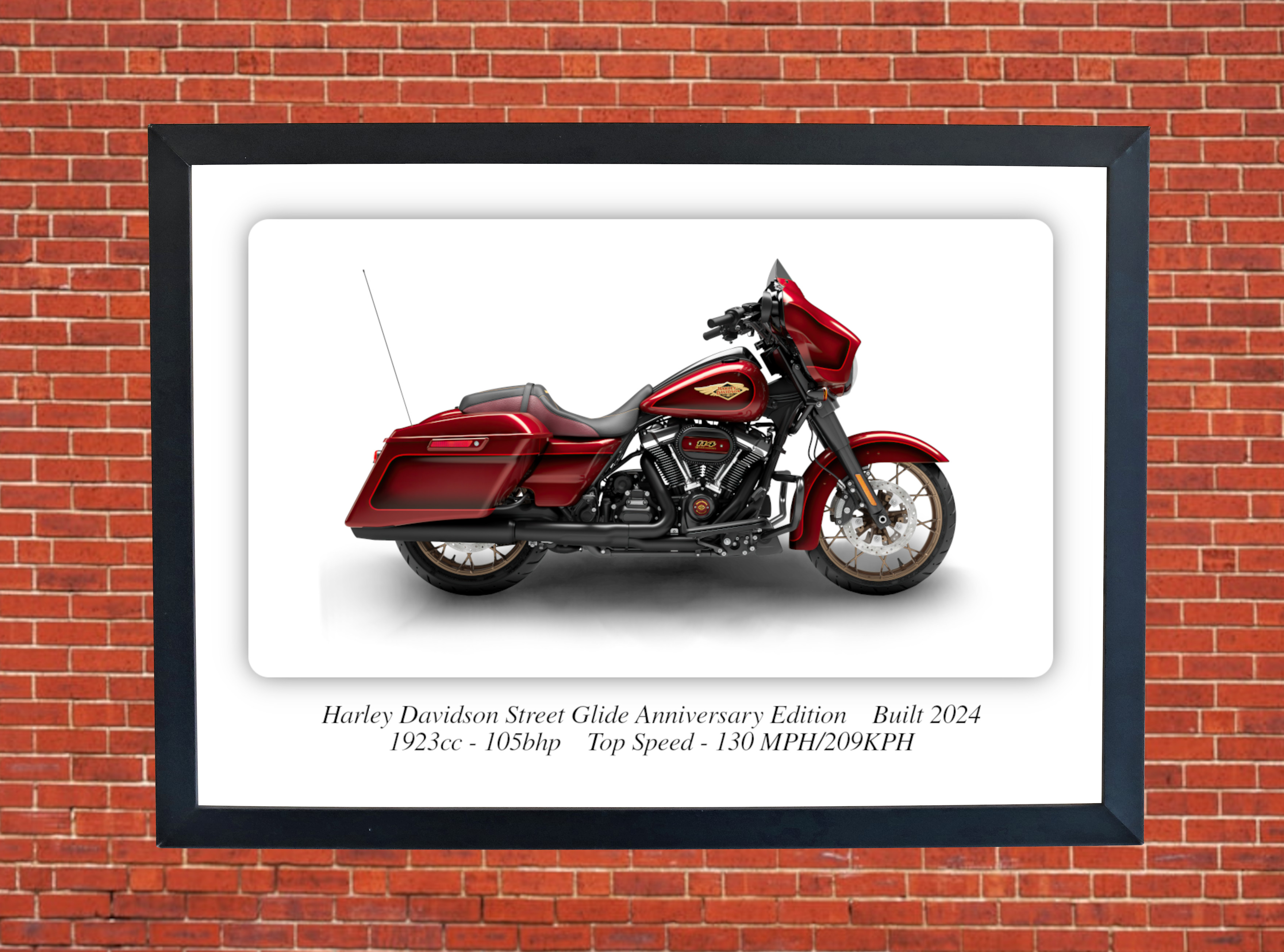 Harley Davidson Street Glide Anniversary Edition Motorcycle A4 - A0 Size Print Poster on Photographic Paper