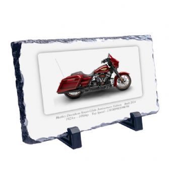 Harley Davidson Street Glide Anniversary Edition Motorbike Coaster natural slate rock with stand 10x15cm