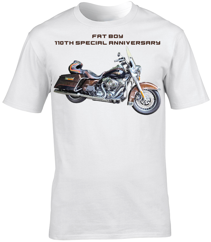 Harley Davidson Fat Boy 110th Special Anniversary Motorbike Motorcycle - T-Shirt