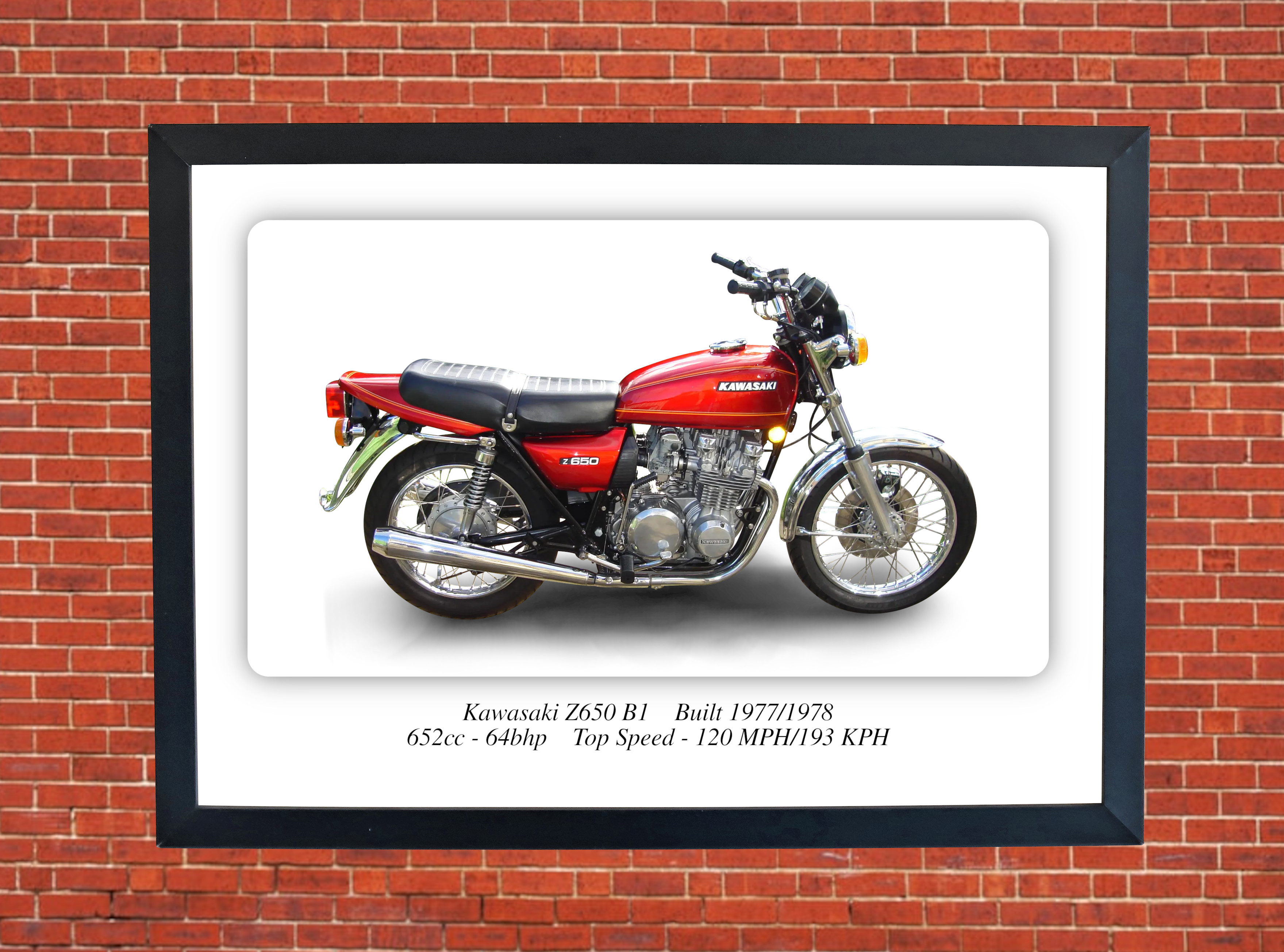 Kawasaki Z650 B1 Motorcycle A4 - A0 Size Print Poster on Photographic Paper