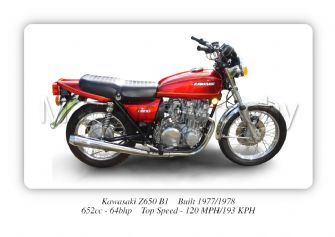 Kawasaki Z650 B1 Motorcycle A4 - A0 Size Print Poster on Photographic Paper