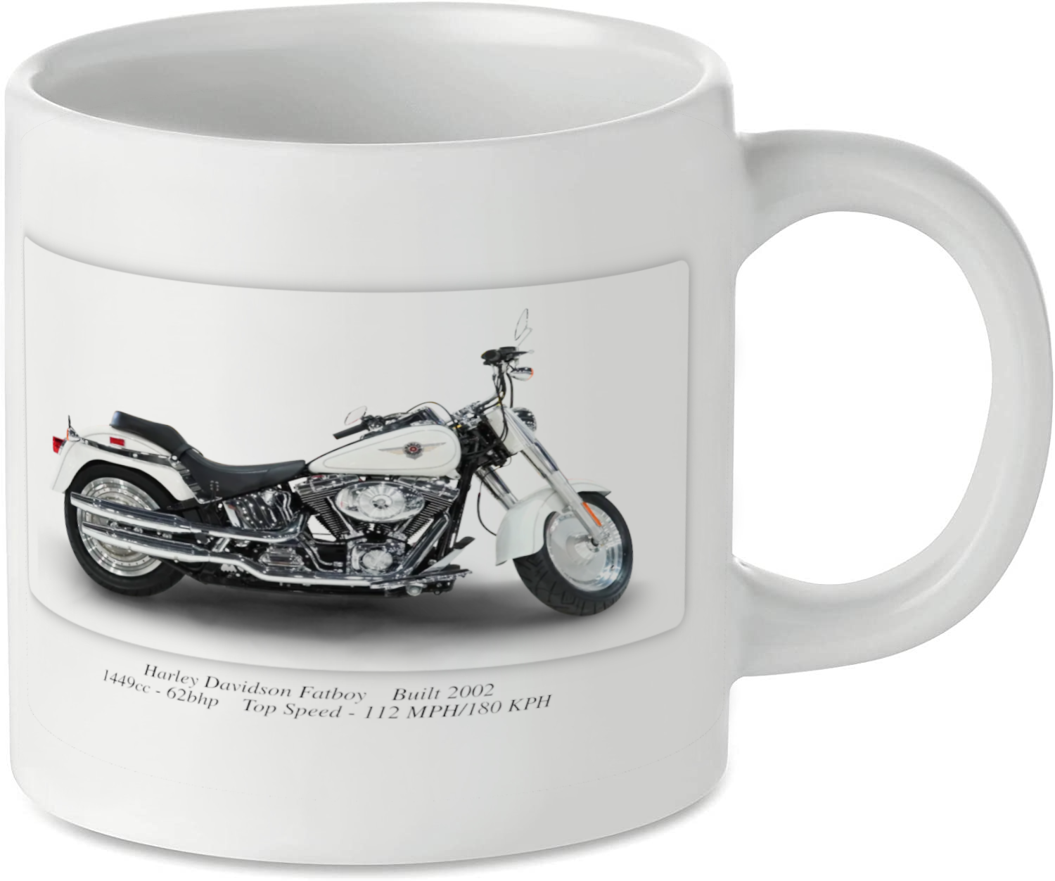 Harley Davidson Fatboy Motorcycle Motorbike Tea Coffee Mug Ideal Biker Gift Printed UK