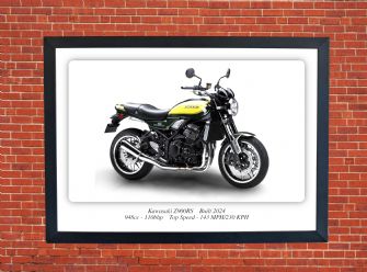 Kawasaki Z900RS Motorcycle A4 - A0 Size Print Poster on Photographic Paper