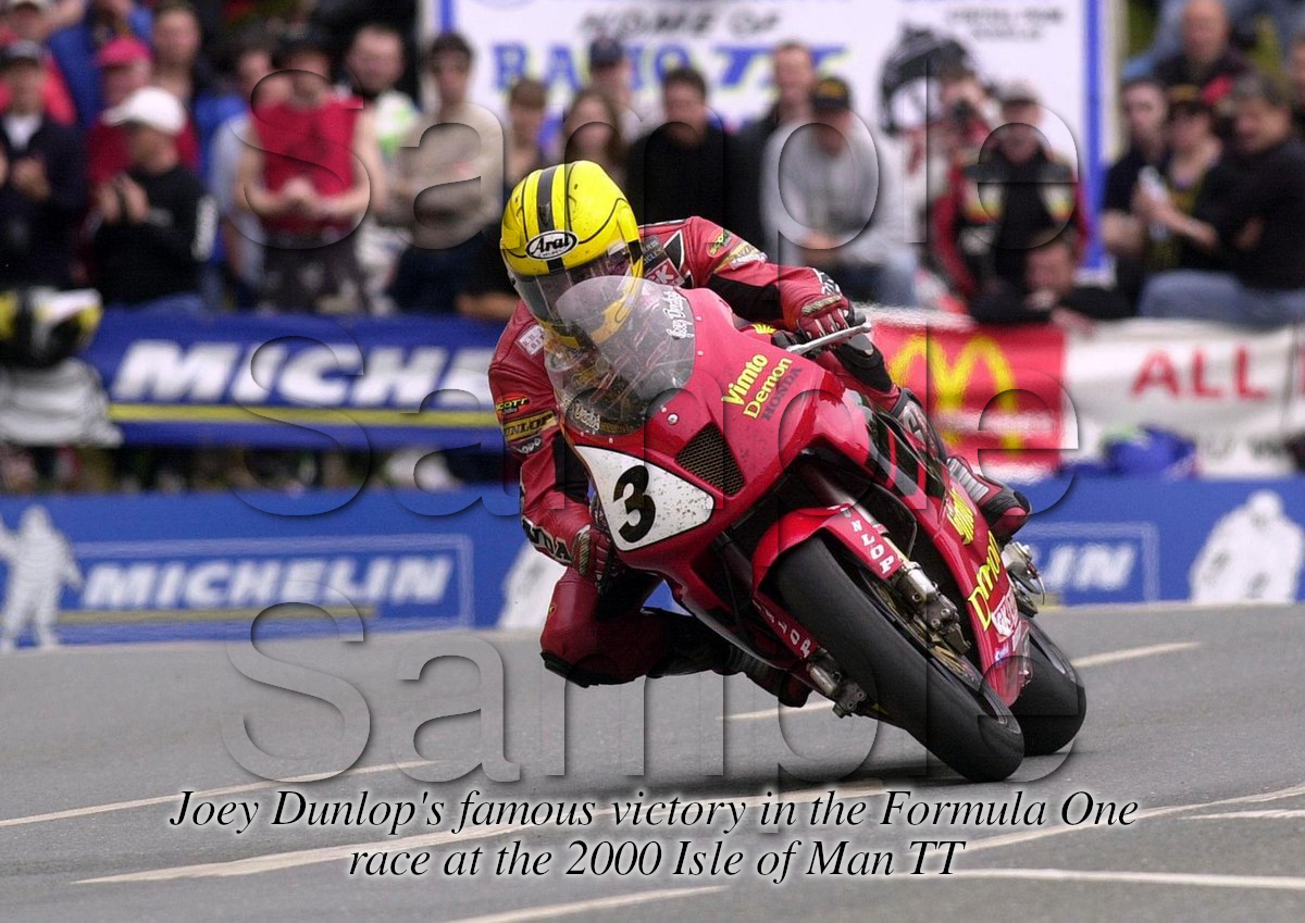 Joey Dunlop's Famous Victory Isle of Man TT Motorbike Motorcycle - A4 - A0 Size Print Poster