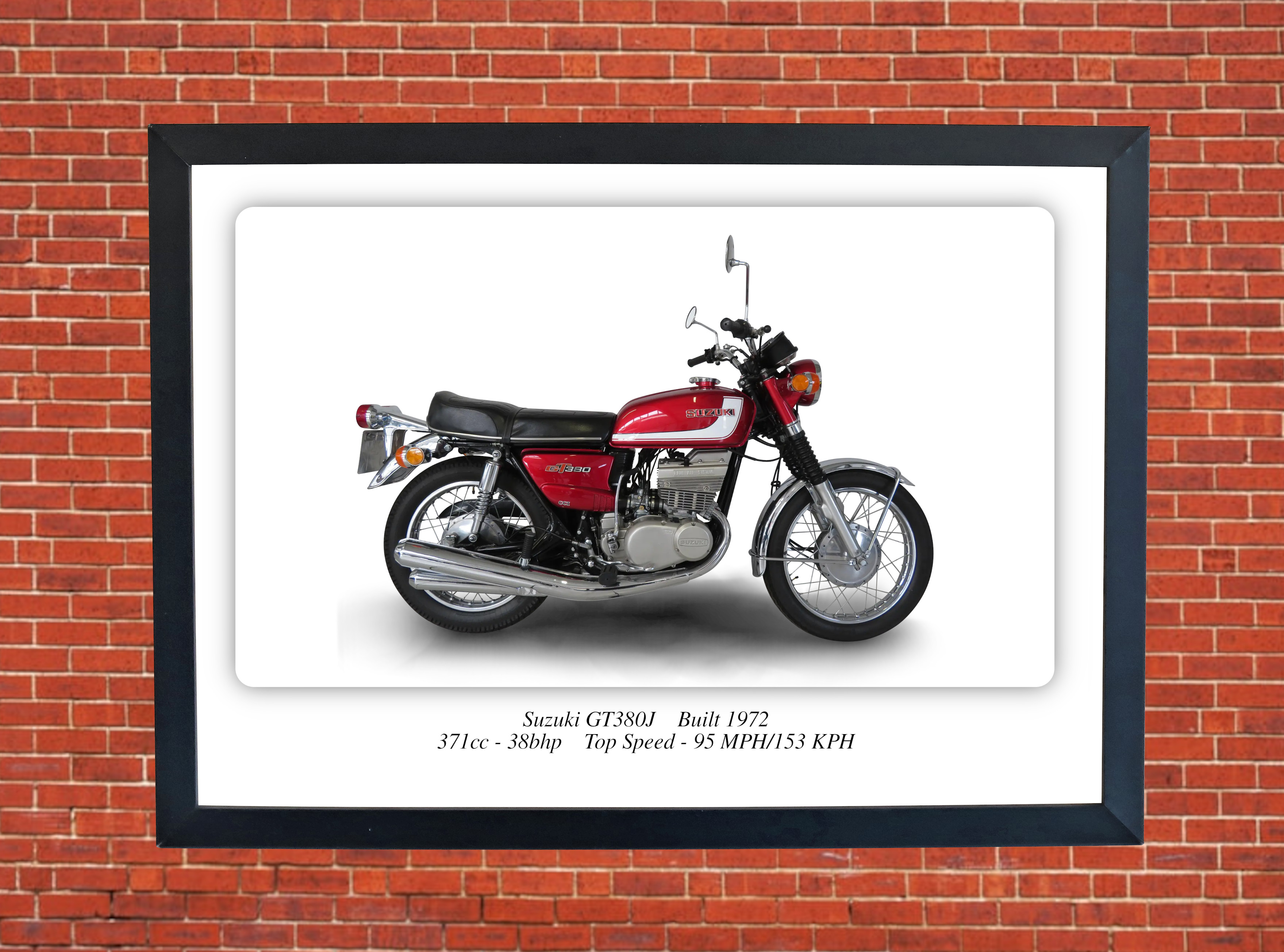 Suzuki GT380J Motorcycle A4 - A0 Size Print Poster on Photographic Paper