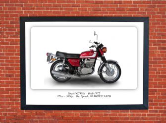 Suzuki GT380J Motorcycle A4 - A0 Size Print Poster on Photographic Paper