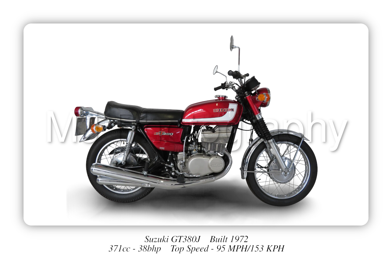 Suzuki GT380J Motorcycle A4 - A0 Size Print Poster on Photographic Paper