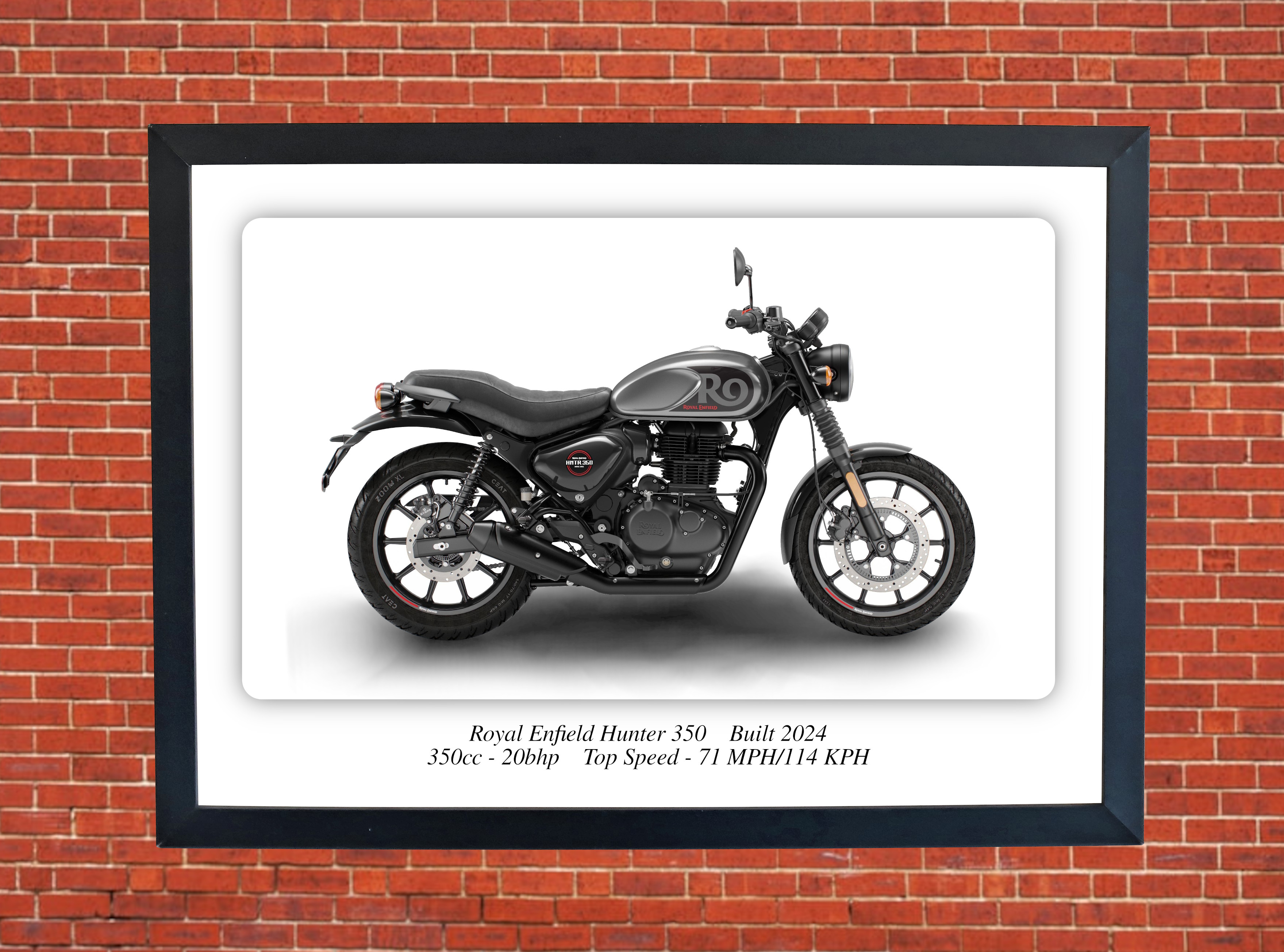 Royal Enfield Hunter 350 Motorcycle A4 - A0 Size Print Poster on Photographic Paper