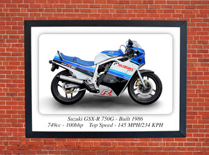 Suzuki GSX-R 750G Motorcycle - A3/A4 Size Print Poster