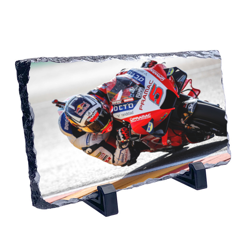 Two-Time Moto2 World Champion Johann Zarco Motorcycle Coaster Natural slate rock with stand 10x15cm