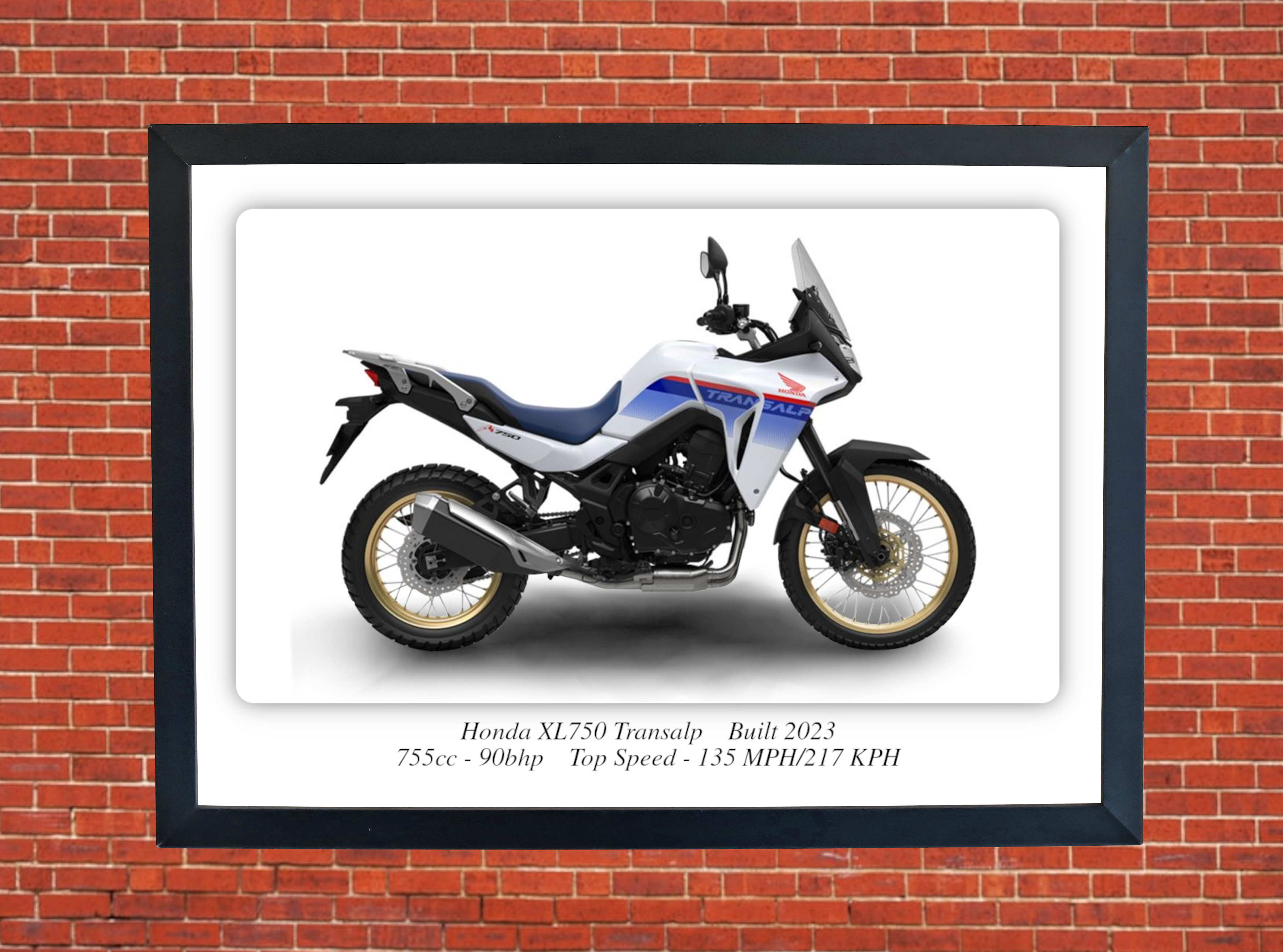 Honda XL750 Transalp Motorcycle A4 - A0 Size Print Poster on Photographic Paper