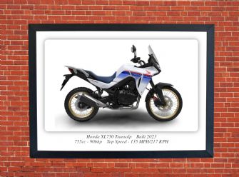 Honda XL750 Transalp Motorcycle A4 - A0 Size Print Poster on Photographic Paper