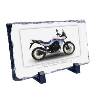 Honda XL750 Transalp Motorbike Coaster natural slate rock with stand 10x15cm