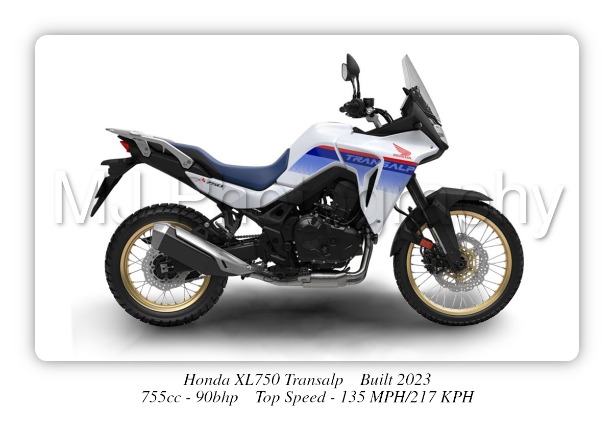 Honda XL750 Transalp Motorcycle A4 - A0 Size Print Poster on Photographic Paper