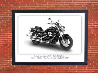 Suzuki Intruder M800 Motorcycle A4 - A0 Size Print Poster on Photographic Paper